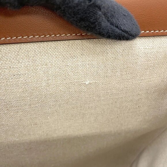CELINE Medium Cabas16(Saise) Tote Bag Canvas/Leather Natural/Ta - Picture 10 of 16